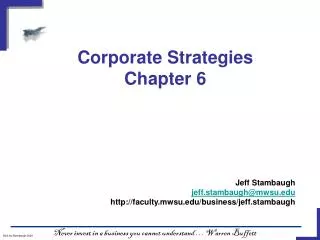 Corporate Strategies Chapter 6