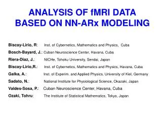 ANALYSIS OF fMRI DATA BASED ON NN-ARx MODELING