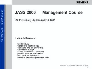 JASS 2006	Management Course