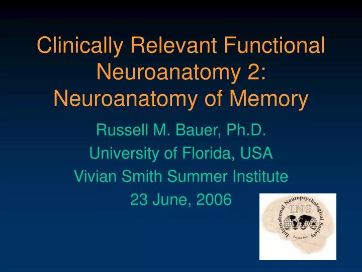 clinically relevant functional neuroanatomy 2 neuroanatomy of memory