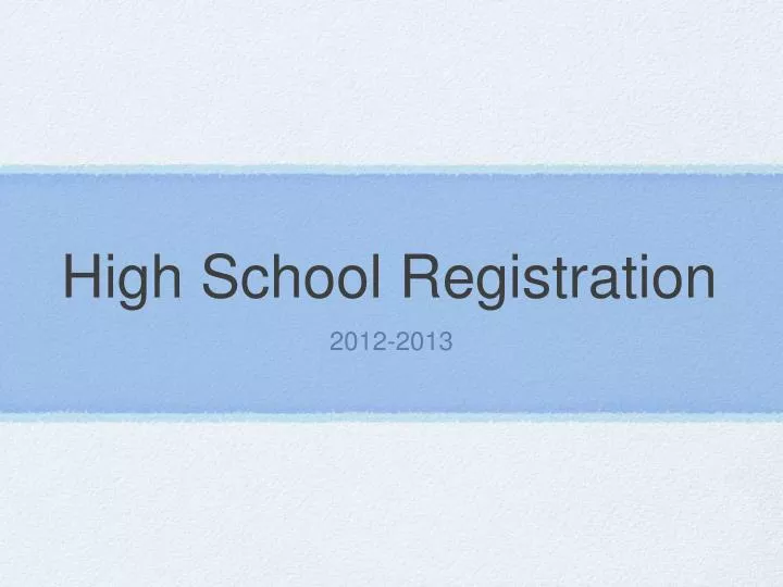 high school registration