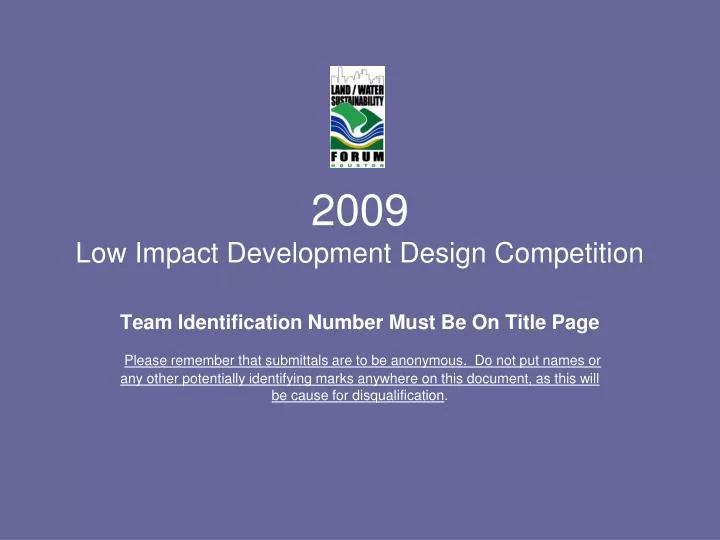 2009 low impact development design competition