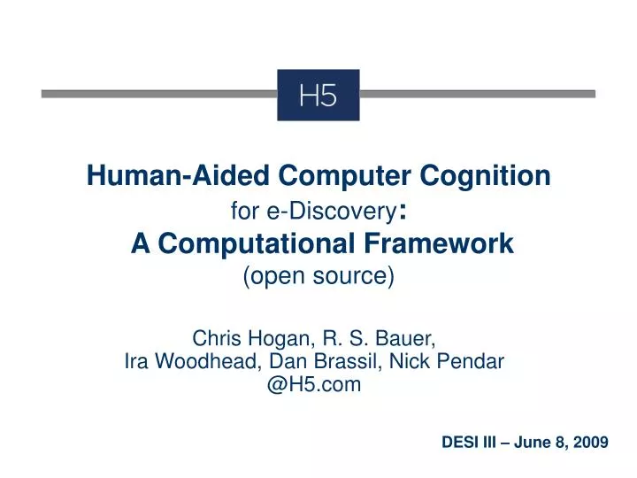 human aided computer cognition for e discovery a computational framework open source