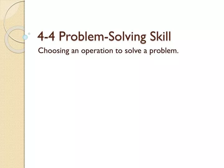4 4 problem solving skill