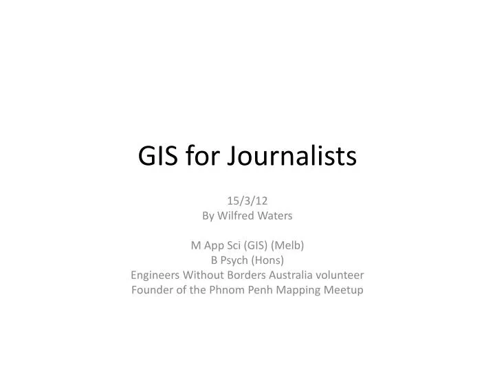 gis for journalists