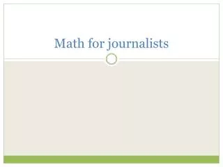 Math for journalists