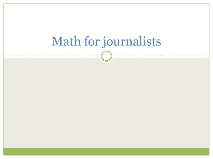math for journalists