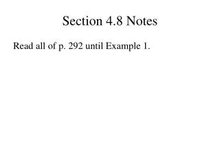 Section 4.8 Notes