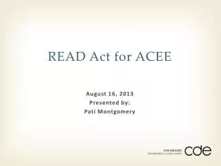 READ Act for ACEE