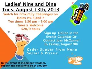 Order Supper from Menu Social &amp; Prizes!