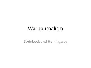 War Journalism