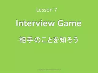 Lesson 7