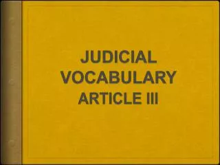 JUDICIAL VOCABULARY