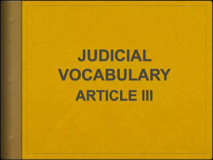 judicial vocabulary
