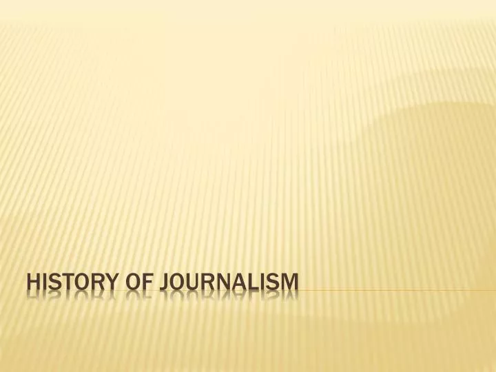 history of journalism