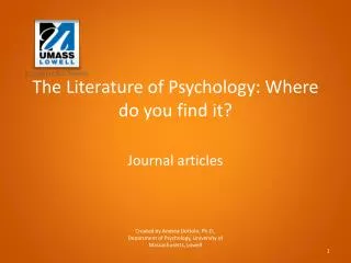 The Literature of Psychology: Where do you find it?