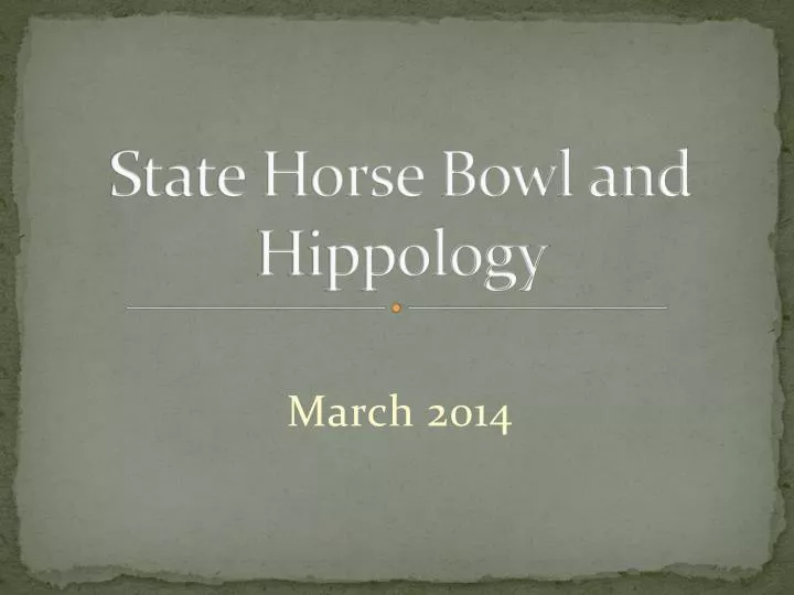 state horse bowl and hippology