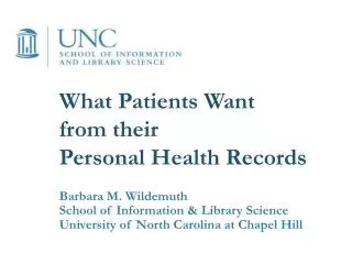 What Patients Want from their Personal Health Records