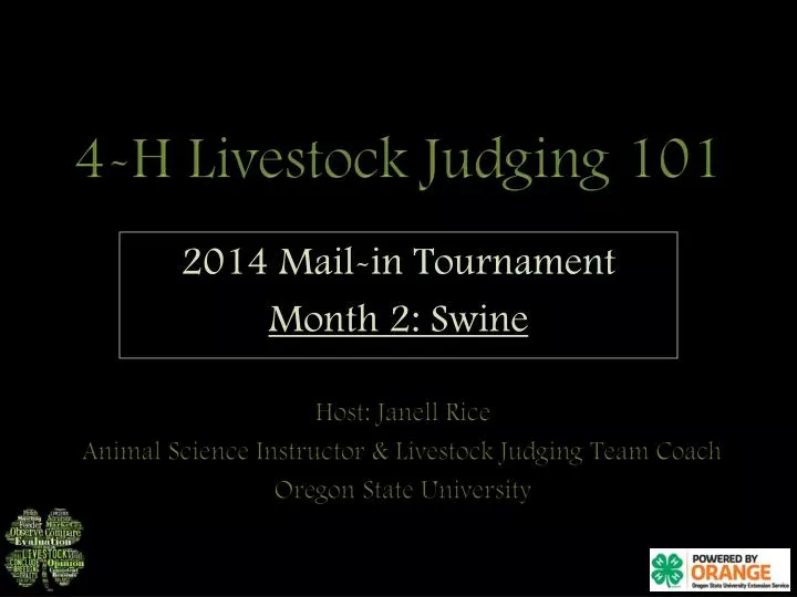4 h livestock judging 101