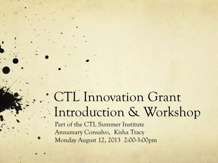ctl innovation grant introduction workshop