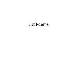 List Poems