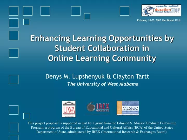 enhancing learning opportunities by student collaboration in online learning community