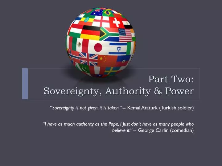 part two sovereignty authority power
