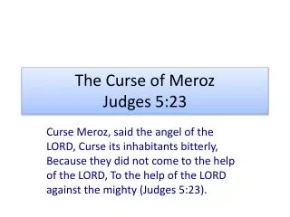 the curse of meroz judges 5 23