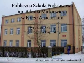 Publiczna Szkoła Podstawowa im. Adama Mickiewicza w Borze Zajacińskim