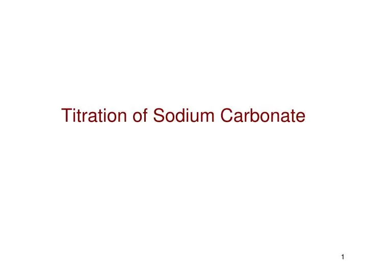 titration of sodium carbonate