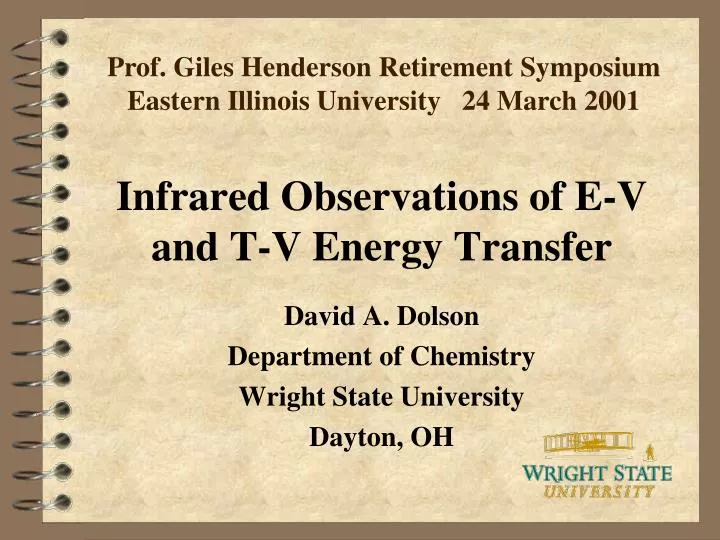 infrared observations of e v and t v energy transfer