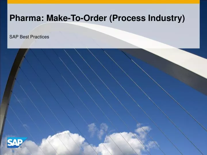 pharma make to order process industry