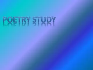 POETRY STUDY