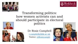 Transforming politics: how women activists can and should participate in electoral politics