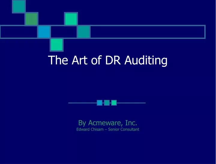the art of dr auditing