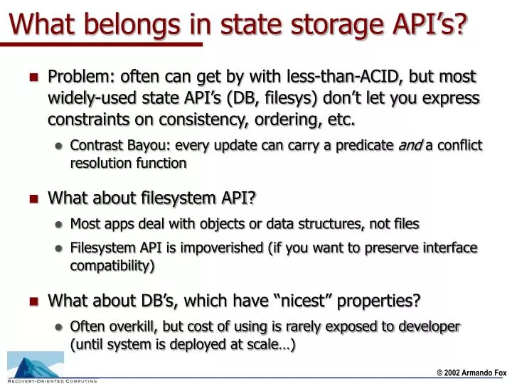 what belongs in state storage api s