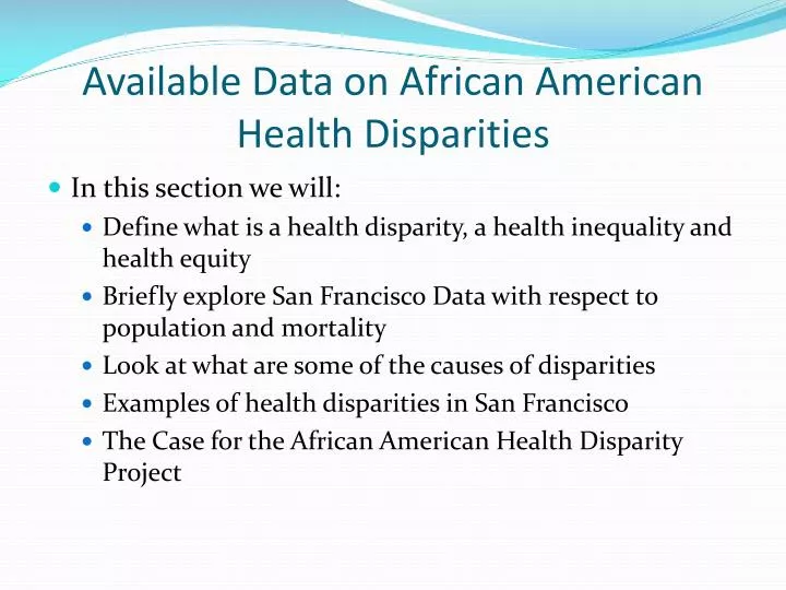 available data on african american health disparities