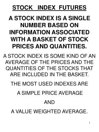 STOCK INDEX FUTURES