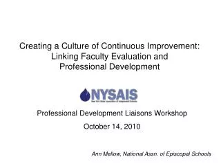 Professional Development Liaisons Workshop October 14, 2010
