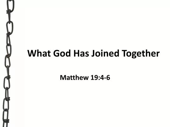what god has joined together