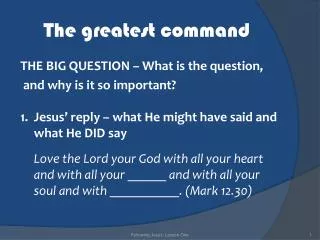 the greatest command