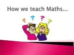 How we teach Maths... - slide 1