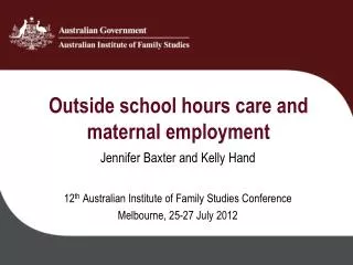Outside school hours care and maternal employment