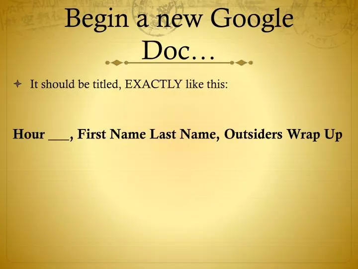 begin a new google doc