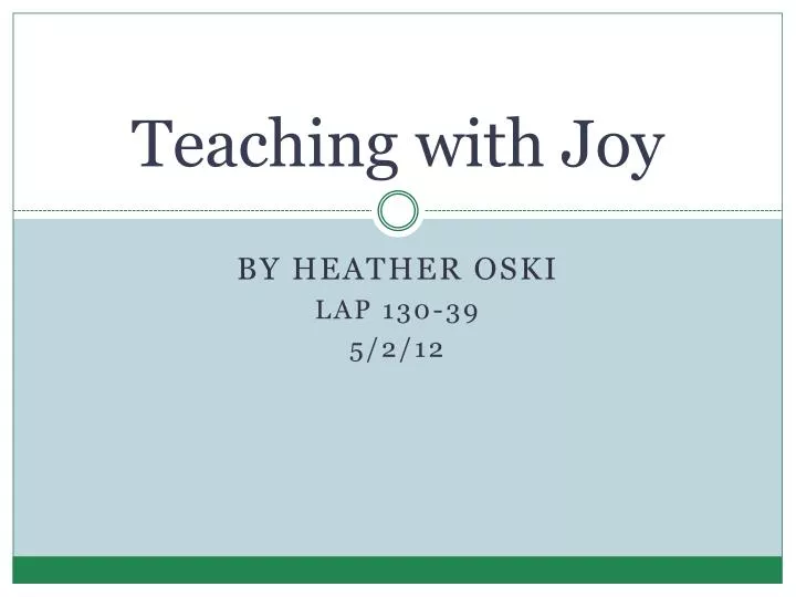 teaching with joy