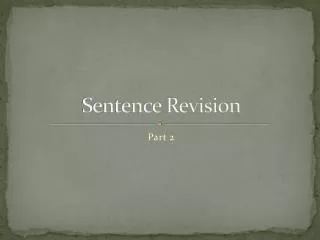 sentence revision