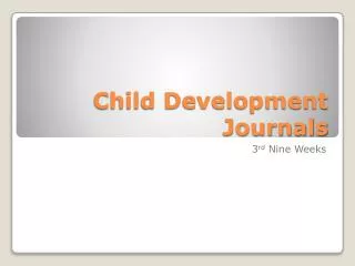 Child Development Journals