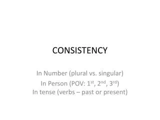 consistency