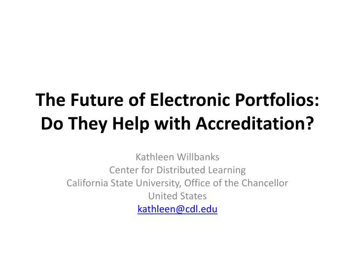 the future of electronic portfolios do they help with accreditation