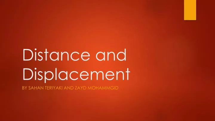 distance and displacement